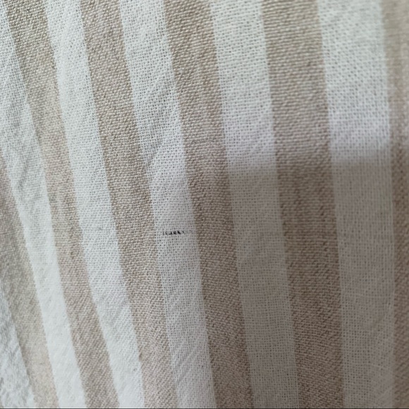 Jolie Striped Linen Front Tie Button Front Top - Picture 6 of 13